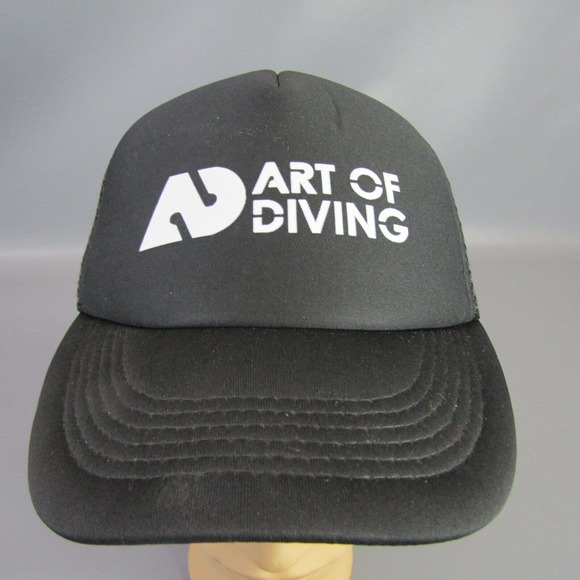 Art of Diving Snapback Hat Adjustable Cap Black‎ Mesh Trucker Scuba Ocean Beach - Picture 1 of 7